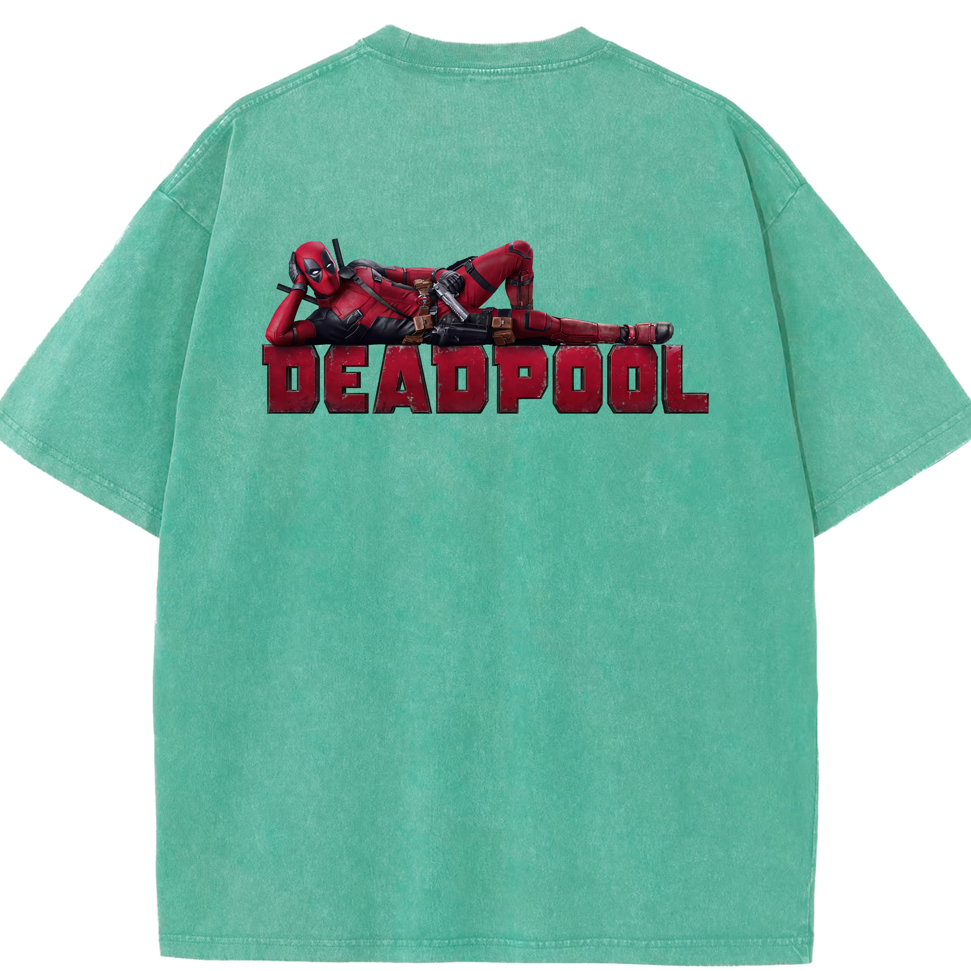 （画像用） Deadpool デッドプール 綿100% ヴィンテージ風 半袖Tシャツ（背面プリント）